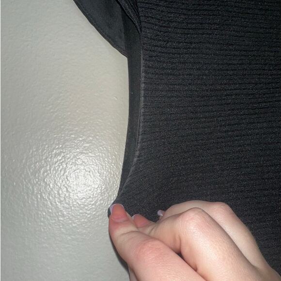 Hutch x Anthropologie Ronnie Wrap Mini Dress Ribbed Black Size XS Short Sleeve - Picture 7 of 10